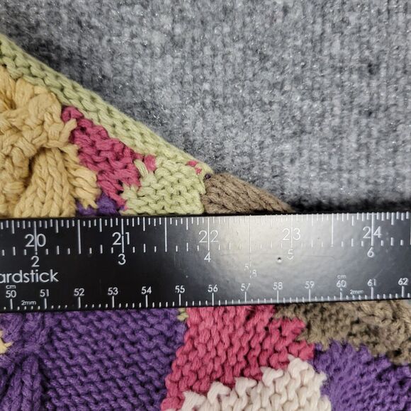 CASUAL CORNER Rainbow Argyle 3D Cable Knit Cardigan Cottagecore SIZE SMALL - Picture 8 of 10